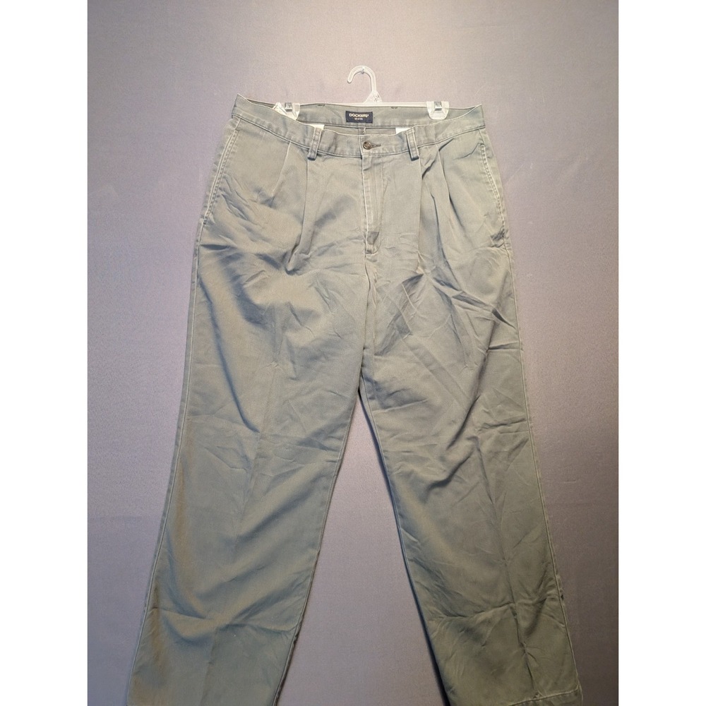 Dockers Khakis Pants Mens 36x29 Lot of 2 Olive Green Blue Pleated Straight Leg